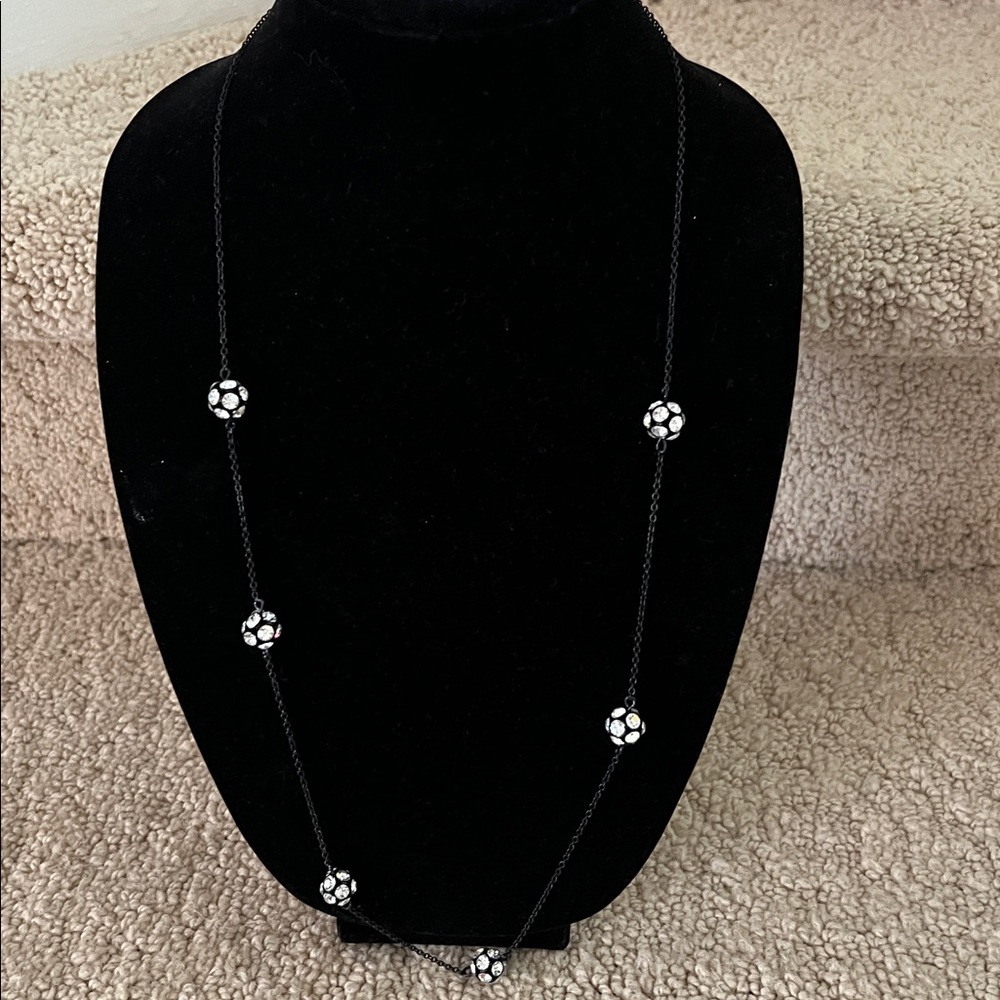 J.Crew Rhinestone Black Necklace
